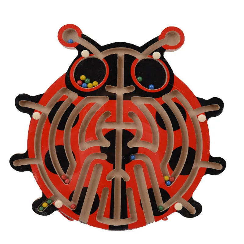 Wooden Maze Toys Color Box Gift for Childeren Puzzle Maze Ball