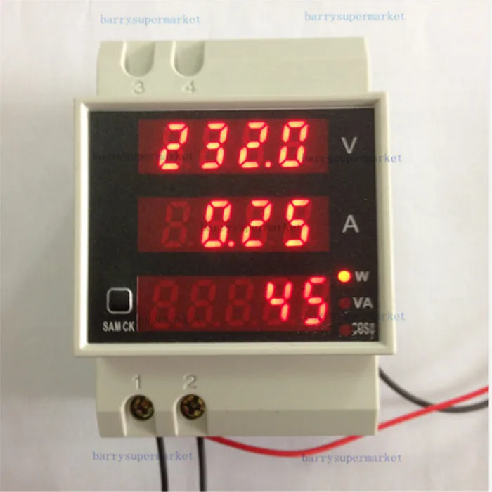 

Digital voltage current power meter Ammeter Voltmeter powermeter DIN RAIL 100A AC80-300V 200V-450V volt amp watt meter D52-2048