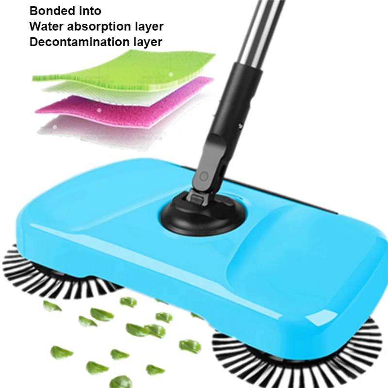 

Stainless Steel Hand Push Sweepers Machine Automatic Broom 360 Degree Rotating Magic Handle Household Cleaning Sweeping Tools