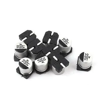 

10pcs 10uF 50V SMD Aluminum Electrolytic Capacitors 5mm x 6mm