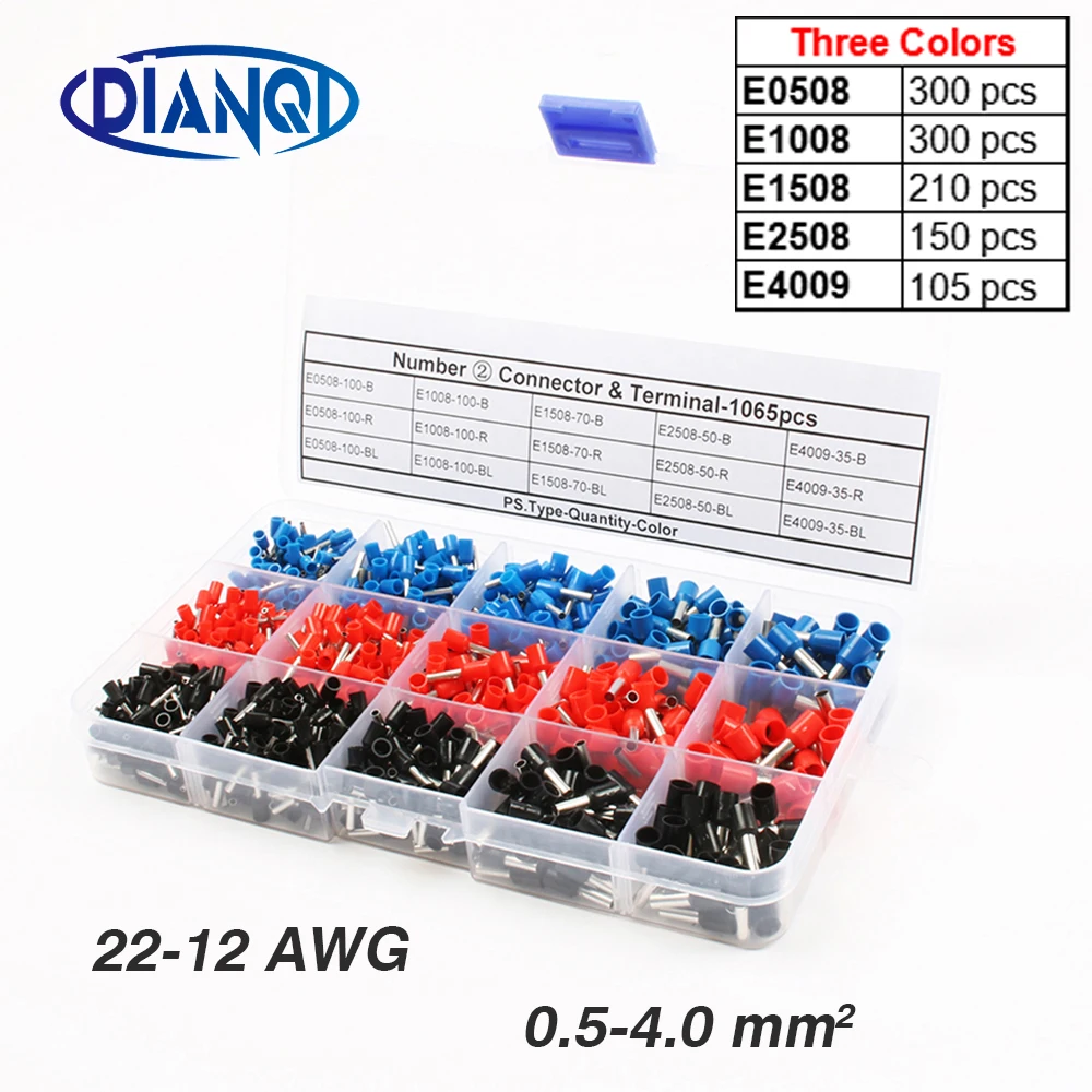 Other Wire & Cable Connectors 1065Pcs Insulated Cord End Terminal