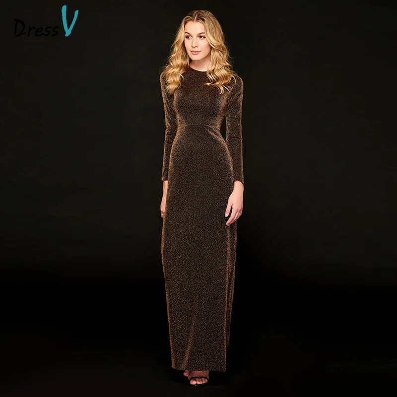 Buy Dressv Long Evening Dress Scoop Neck Long Sleeve