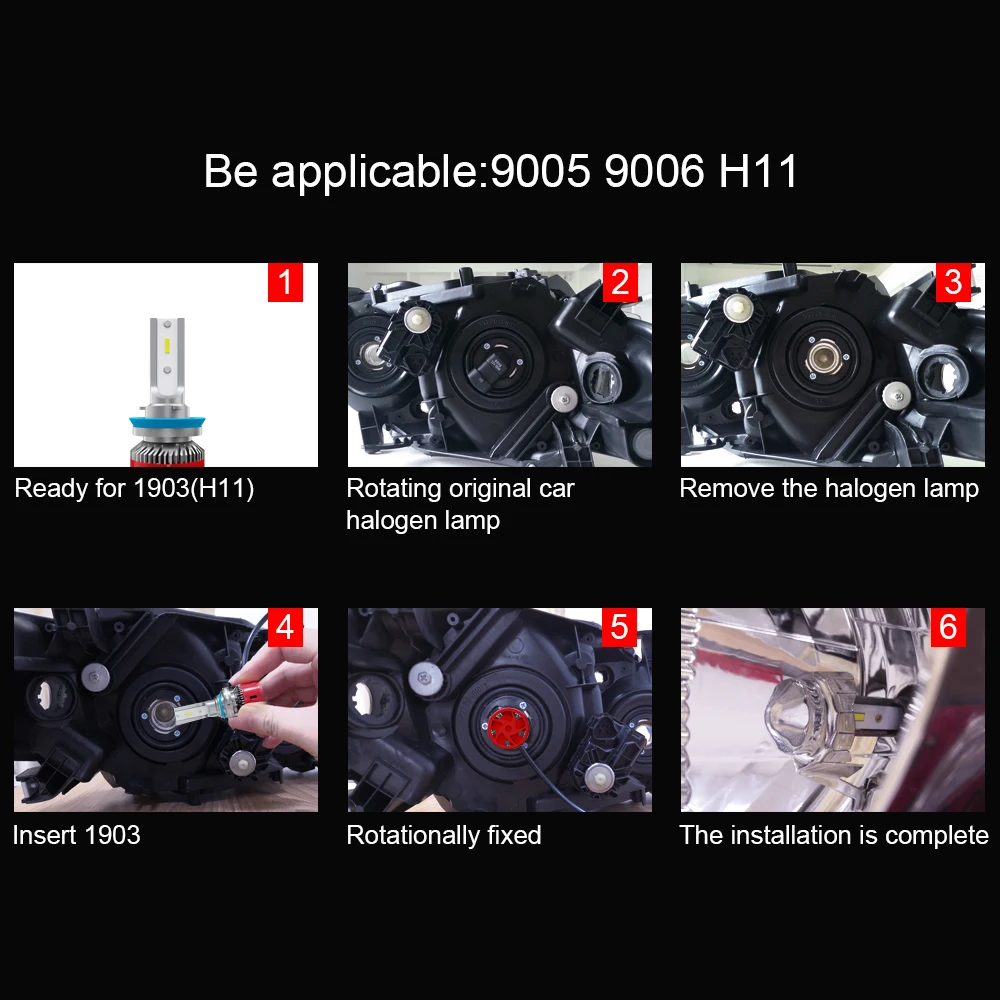 LSlight LED Car Light H7 H11 H1 9005 9006 HB2 HB3 HB4 H4 LED Headlight Bulb 12V 24V 60W 6000k Turbo Auto Lamps NEW Arrivals