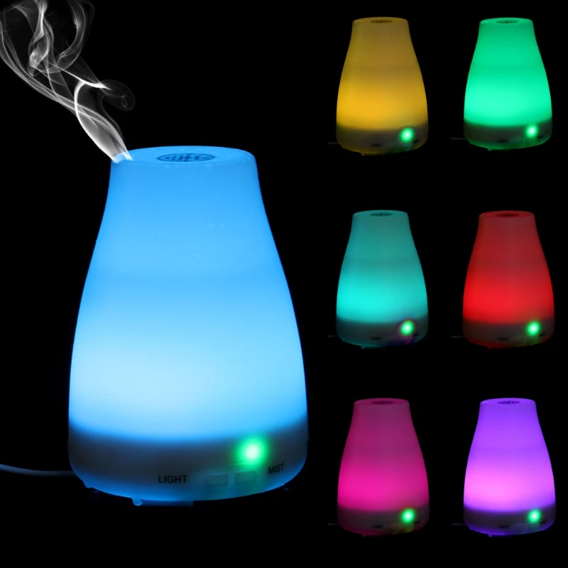 

Free_on 100ml Aroma Diffuser Electric Air Humidifier Essential Oil Mist Maker 7 Colors LED Humidifier Home Office Appliance