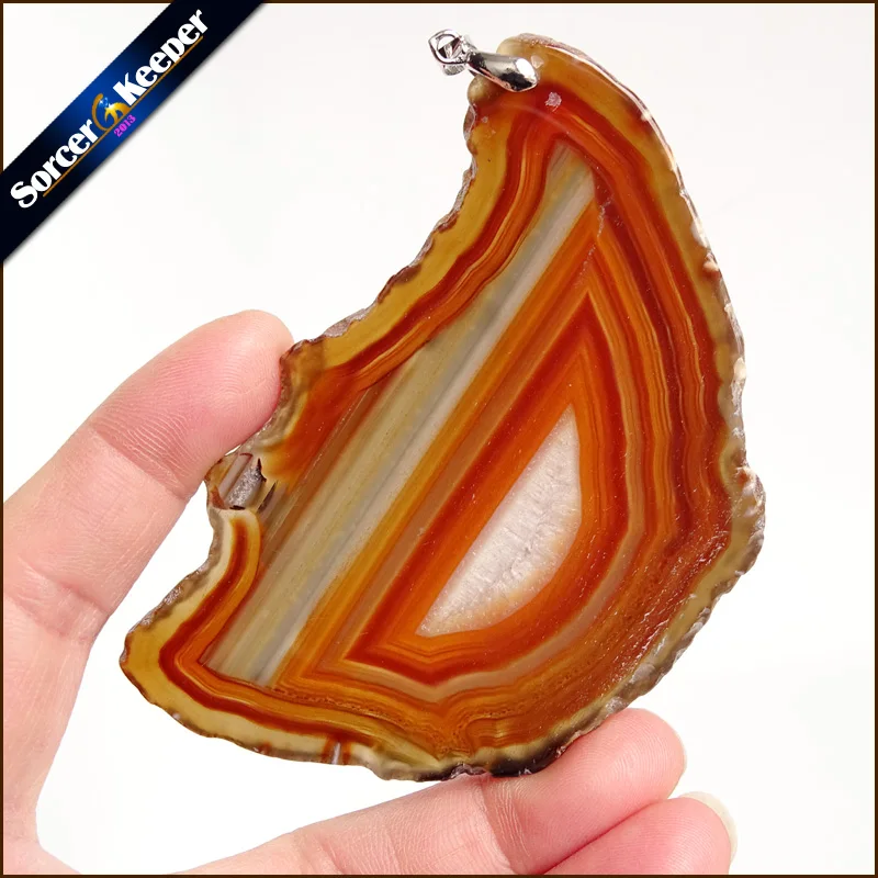 

High Quality Natural Crystal Cluster Gem Stone Jewelry Polished Faceted Agates Slice Beads Pendant Necklace for Women YS189