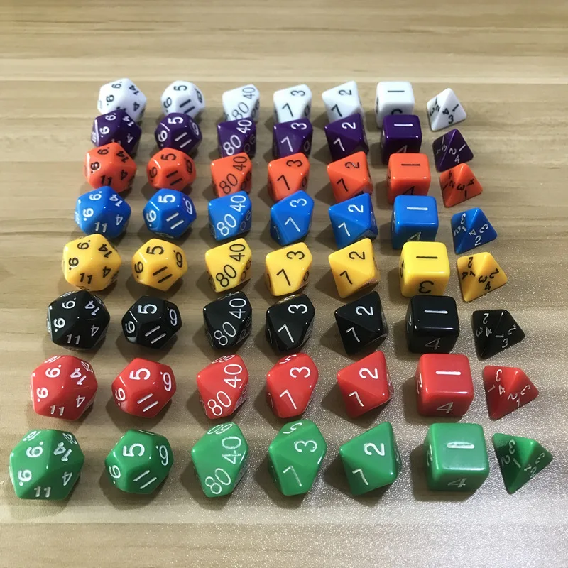 7Pcs/Lot Dice Set RPG Multi-sided D4 D6 D8 D10 D12 D20