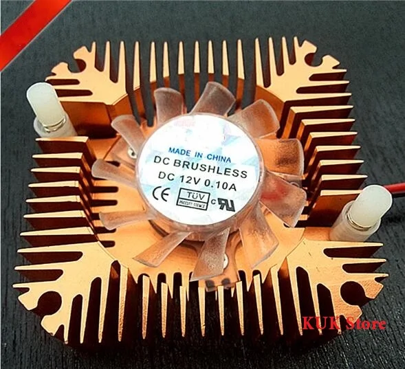 

55mm 2 PIN Graphics Cards Cooling Fan For Personal Computer Components Aluminum Gold Heatsink Cooler Fans Cooler
