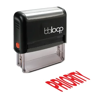 

BBloop "PRIORITY" Bold Self-Inking Stamp, Rectangular, Laser Engraved, RED
