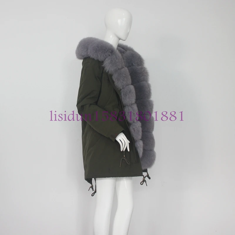 Renard D'hiver Amovible Véritable Les Femmes Longueur 85 A Lapin En Manches Doublure Naturel De 60 Fourrure 100 Pour Manteau Cm Et qv1xRnFw8