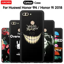 JURCHEN силиконовый мягкий черный чехол для huawei Honor 9N/9i 2018 крышка 5,84 дюймов с милым принтом TPU чехол для телефона для Honor 9N LLD-AL20