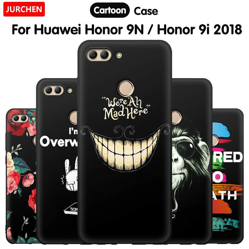 JURCHEN силиконовый мягкий черный чехол для Huawei Honor 9N / 9i 2018 5 84 дюймов с милым принтом
