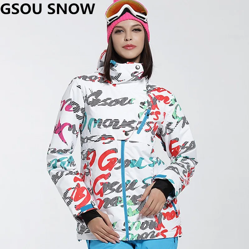 Gsou Snow Waterproof 10000 skiing jacket women outdoor ski jacket