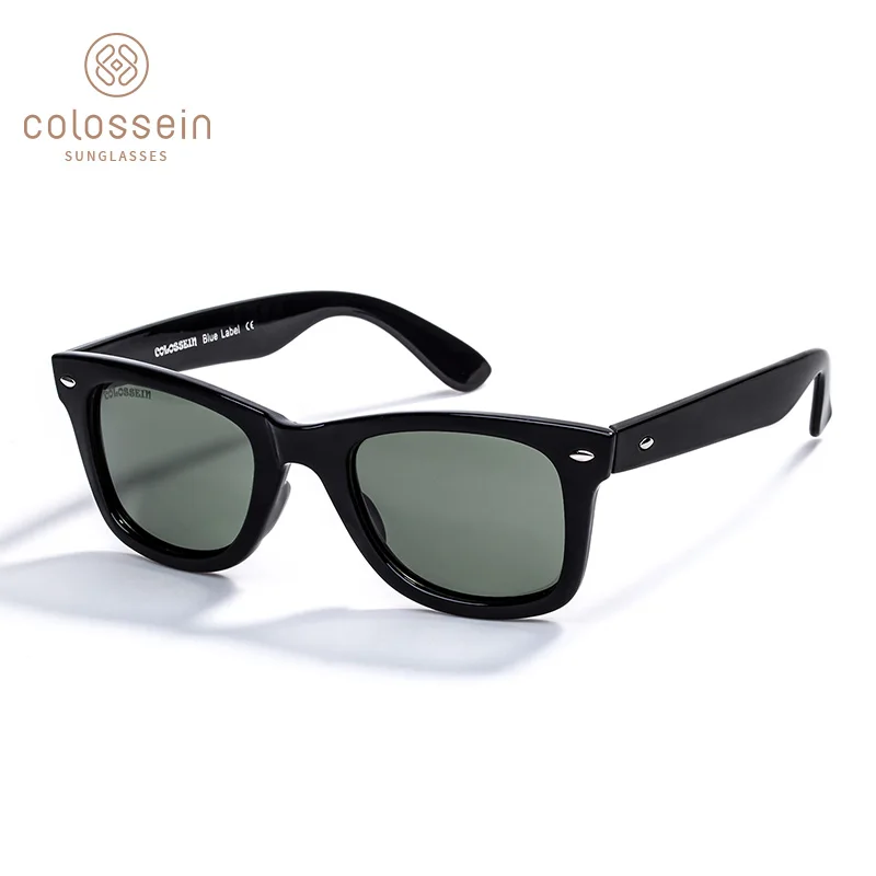 

COLOSSEIN Summer Sunglasses Simple Plastic For Women Men Square Brown Frame Goggle Eyewear Classic Adult Fashion Style UV400
