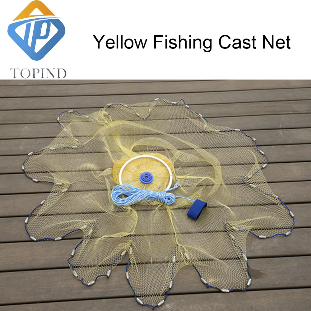 yellow fishing cast net