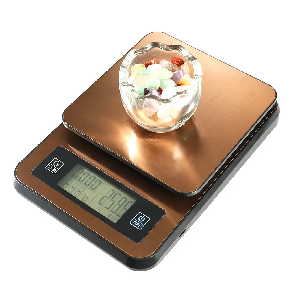 

Timed Hand Made Coffee Electronic Scale multifunctional with Temperature Probe LCD Display high Kitchen Scales