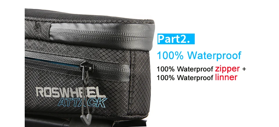 Flash Deal ROSWHEEL Waterproof Bike Bicycle Bags Front Beam Frame Tube Bag MTB Road Foldig Bike Phone Bag Cycling Accessories ATTACK SERIES 5