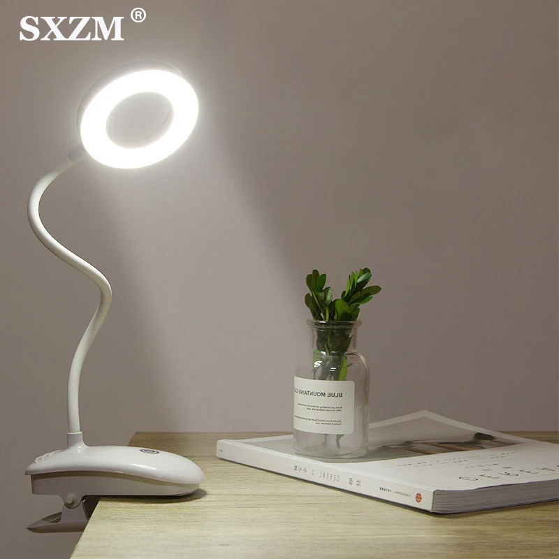 

18 LED Clip Desk Lamp Touch On/off Switch 3 Modes Eye Protection Desk Light Dimmer USB Rechargeable Led Lamp for Desktop Bedside