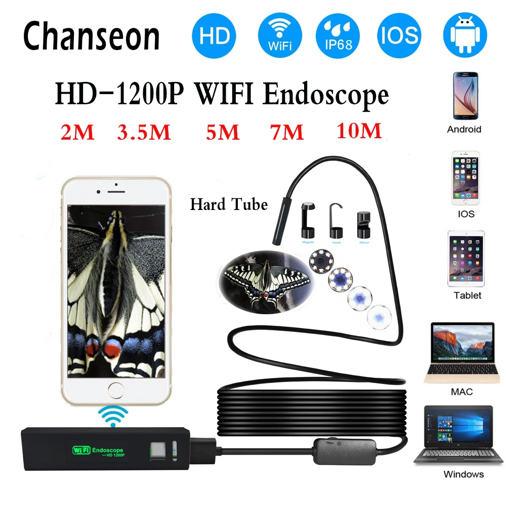Chanseon Wifi 内視鏡カメラ Iphone Hd 8 ミリメートルアンドロイド Ios ボアスコープ防水ハードチューブ検査ミニ内視鏡カメラ Cameras Camera Camera Hdcamera Smart Phone Aliexpress