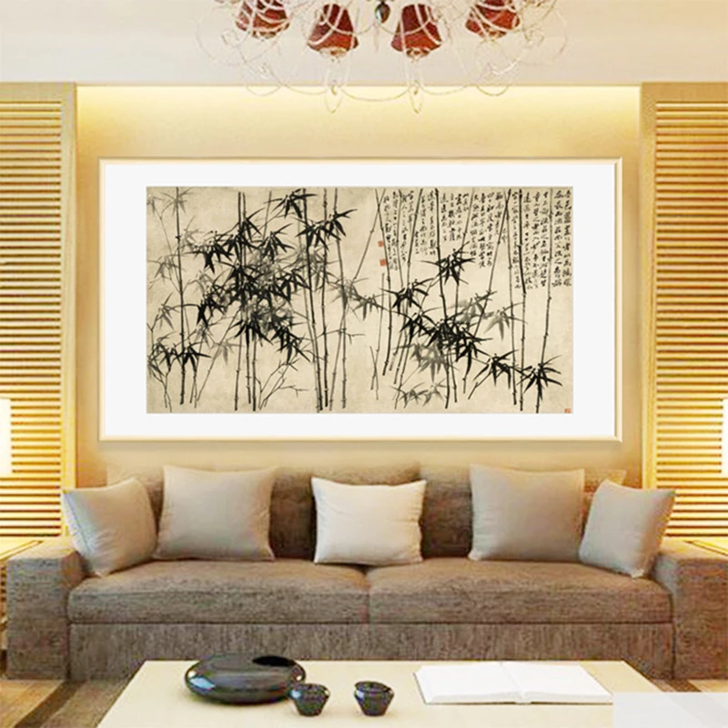 

Canvas painting home decoration pictures living room murals without frame bamboo Chinese painting pictures