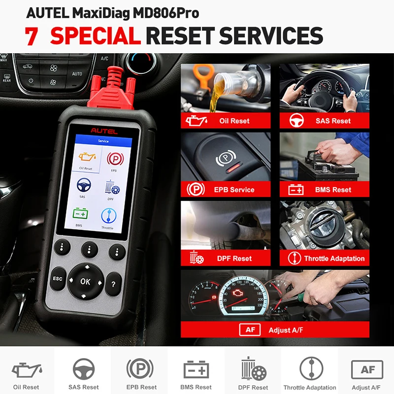 Диагностический инструмент Autel MaxiDiag MD806 Pro OBD OBD2 сканер автомобильный считыватель