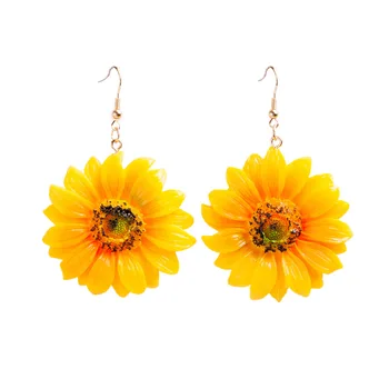 

Japanese and Korean summer acrylic sunflower, chrysanthemum and sunflower Earrings concise Street Wholesale Earrings
