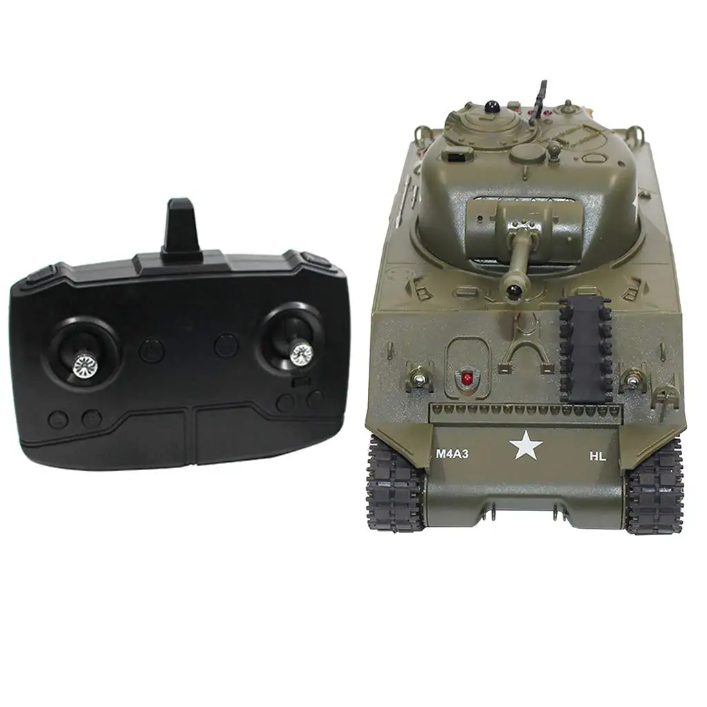 1:30 Remote Control Sherman US M4A3 Battle Tank Off-Road Vehicle RC Car Educational Toys Birthday Gift for Children Kids