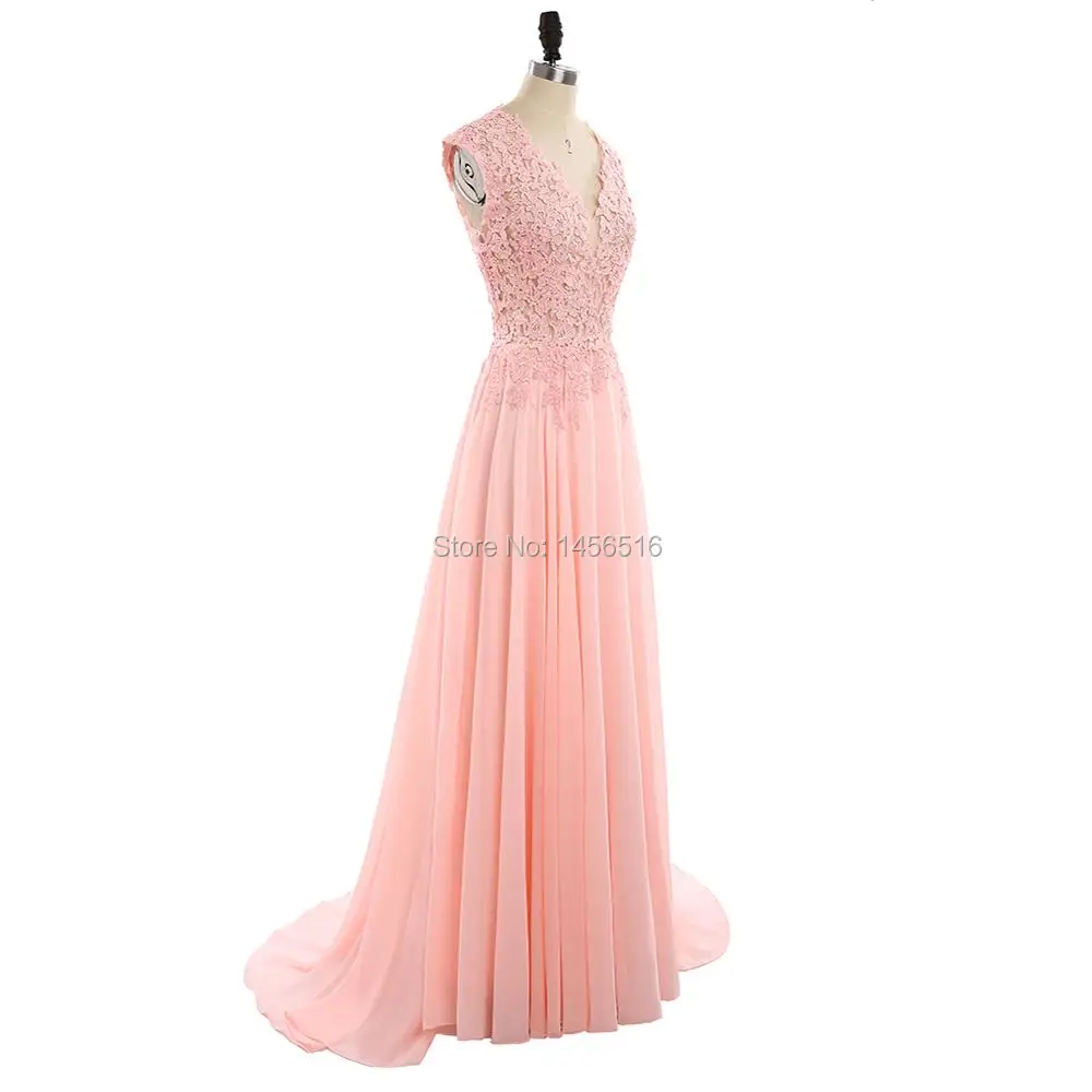 Cheap Evening Dresses Long New Charming V-Neck Floor Length Chiffon with Top Lace party Occasion Dresses Cheap Evening Dresses Long New Charming V-Neck Floor Length Chiffon with Top Lace party Occasion Dresses