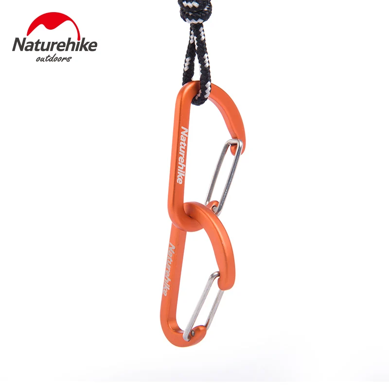 

Naturehike NH15A004-H 8pcs/lot D Shape Camping Carabiner 4cm Aluminum Hook Buckle Clip for Backpacking Hiking