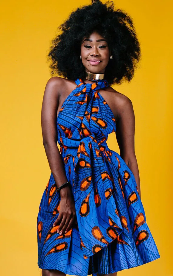Модное женское платье Дашики в африканском стиле с v-образным вырезом Bazin Riche многофункциональное Бандажное платье с открытыми плечами и