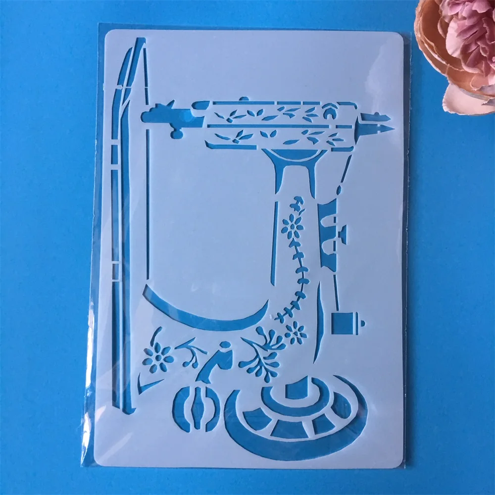 

Hot A4 Sewing Machine DIY Layering Stencils Painting Scrapbook Coloring Embossing Album Decorative Paper Card Template