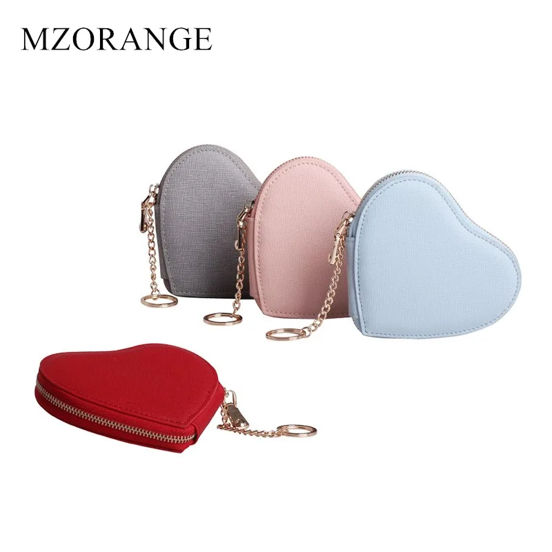

2019 heart-shaped women's sweet Genuine Leather zipper Keys purse coin purses lady mini sexy Key bag housekeeper lovely Key Case