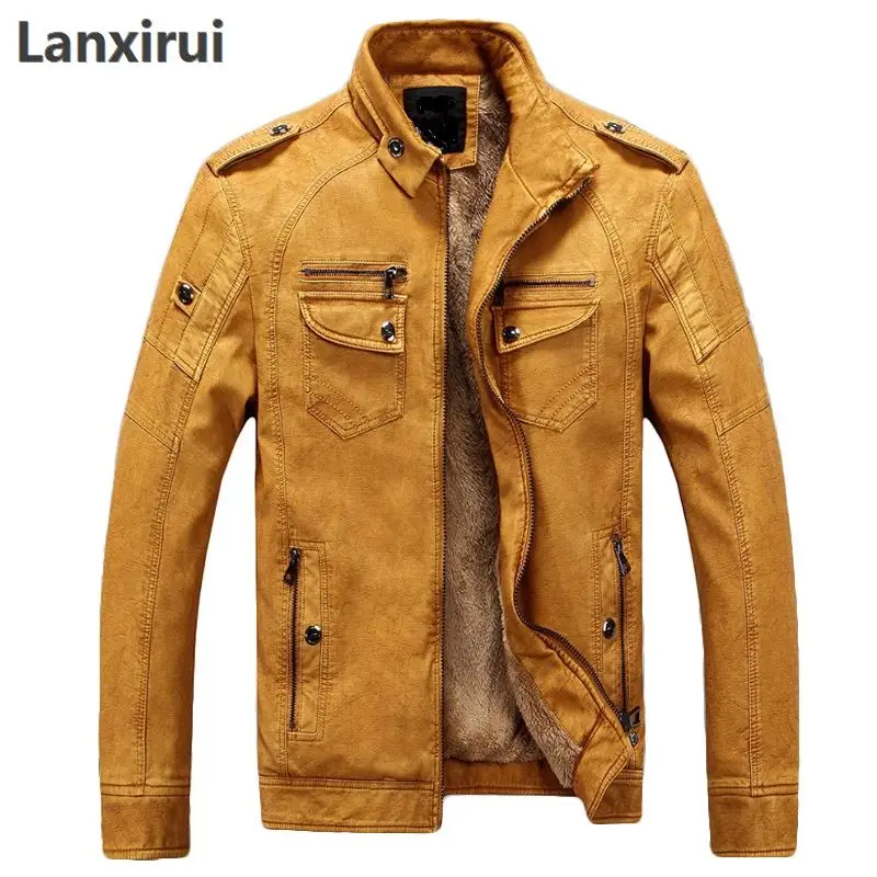 

Brand New Men Leather Jackets Pu Leather Jaqueta Masculinas Inverno Couro Coat Men Jaquetas De Couro Men's Winter Leather Jacket