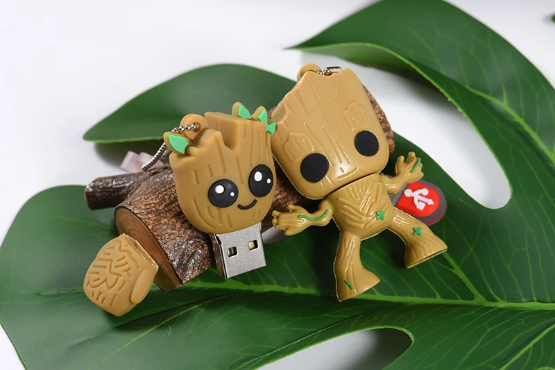 SHANDIAN мультфильм Грут usb флэш-диск милый супер heros memory stick Pen drive 4 ГБ 16 ГБ 32 ГБ 64 Гб 128 ГБ креативный флешка