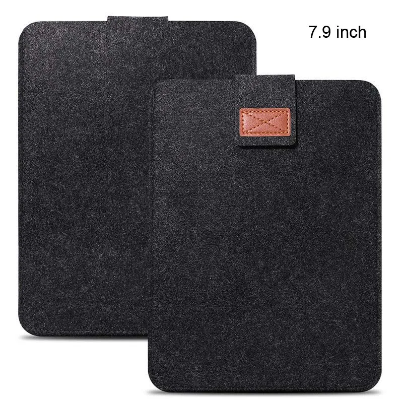 Замшевый защитный чехол для планшета, сумка для ноутбука, чехол для электронных книг, чехол-светильник для 9,7, 10,5, 11, 13, 15 дюймов, iPad Pro, Kindle Macbook - Цвет: Black  7.9 inch