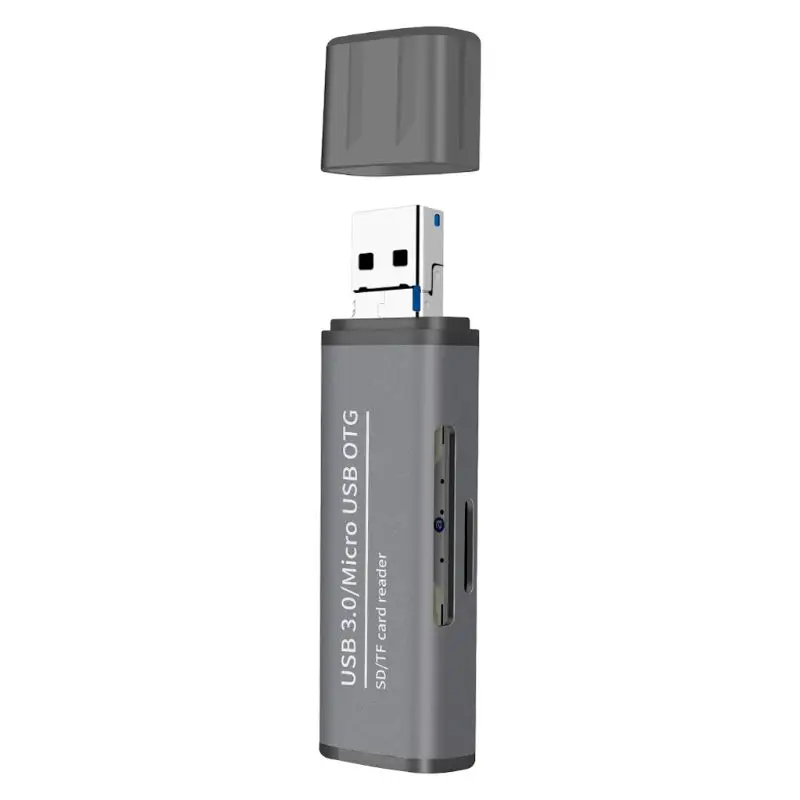 Металлический 2в1 USB3.0/Micro USB к SD/Micro SD кард-ридер Micro USB OTG адаптер для MacBook samsung huawei Xiaomi PC ноутбук