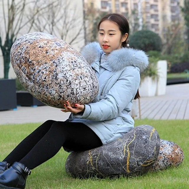 Pebble Stone Rock Shape Pillow Cushion With Stuffing 3D Plush Pillow  Cushion Soft Stuffed Pillow Cushion For Children Home Decor - AliExpress