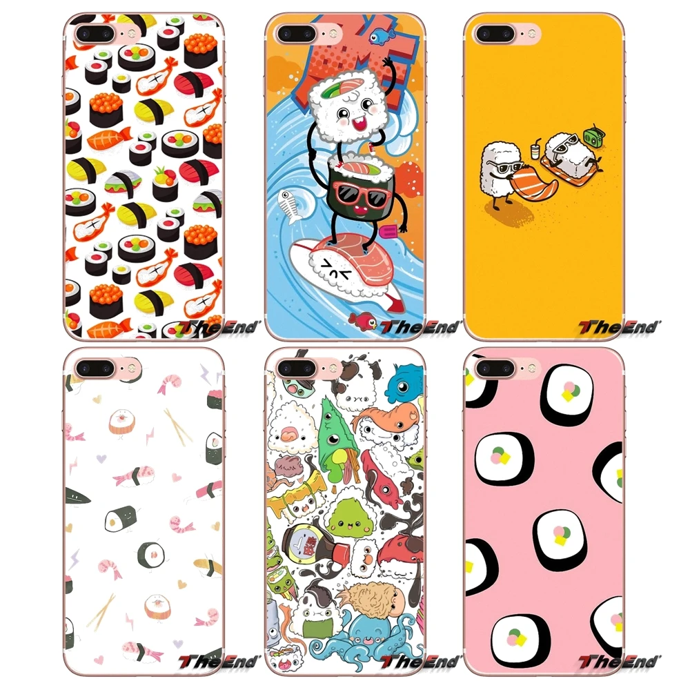 

For Huawei G7 G8 Ascend P7 P8 P9 Lite Honor 4C 5X 5C 6X Mate 7 8 9 Y3 Y5 Y6 II Pro Types of Sushi Print Soft Silicone Case