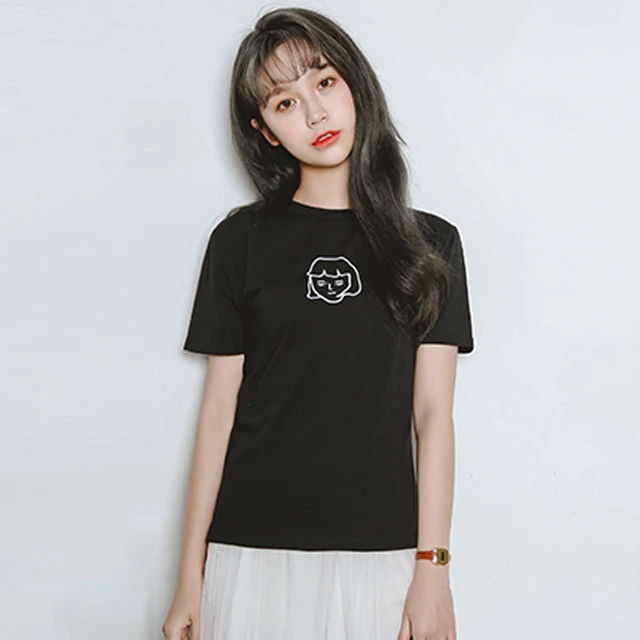 2017 coreano kawaii Harajuku mujer negro ropa ulzzang