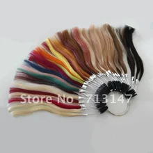 1 шт. 43 цвета Remy человеческие Таблица цвета волос можно настроить инструменты для наращивания волос аксессуары цветные кольца