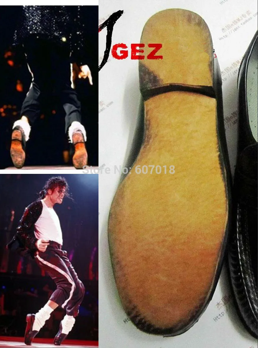 

MJ Michael Jackson Classic Collection Moonwalk Dangerous Dancing Props shoes Party Hallowmas Gift Exactly same
