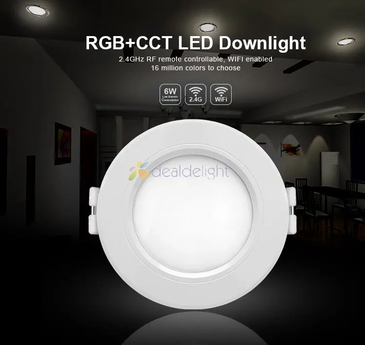 Mi. Светильник 6 Вт RGB+ CCT светодиодный светильник FUT068 2,4 г с регулируемой яркостью светодиодный панельный светильник круглый светильник с дистанционным управлением RF+ WL-Box1 Wi-Fi