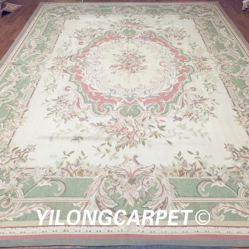 Yilong 9 &quotx 12&quot большой ручной работы Aubusson ковер плоский переплетение французский