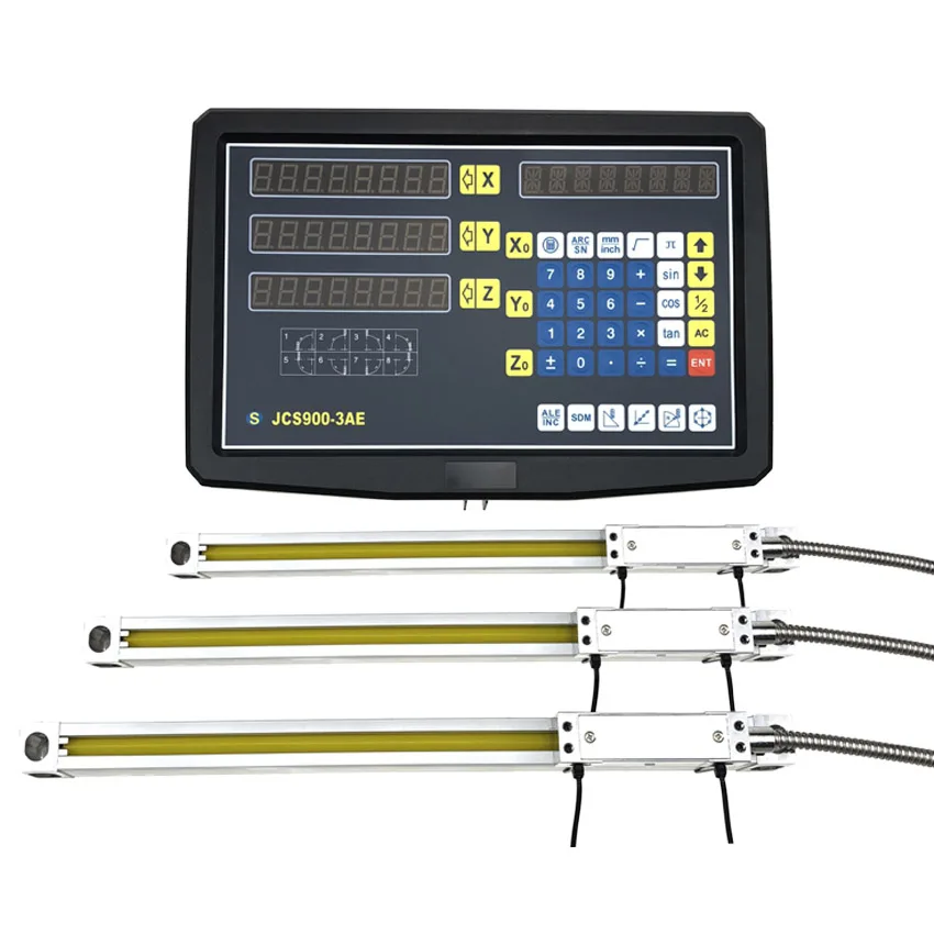 Измерительный набор 3 оси Dro цифровой индикации JCS900-3AE экран дисплея+ 3 шт. 5u оптические линии 400 500 600 700 800 900 1000 мм - Цвет: 3 axis dro set