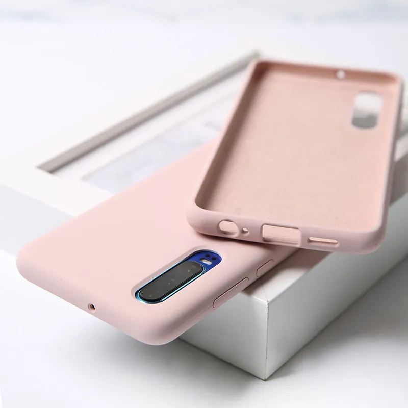 

Phone Cases For Huawei P30 Pro Liquid Silicone Original Soft TPU Full Protective Cover For Huawei P30 Lite Case Shockproof Funda