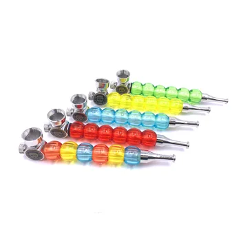 

Metal creative color tobacco pipe, advanced glass ball inlaid metal tobacco pipe, various color choices, free delivery