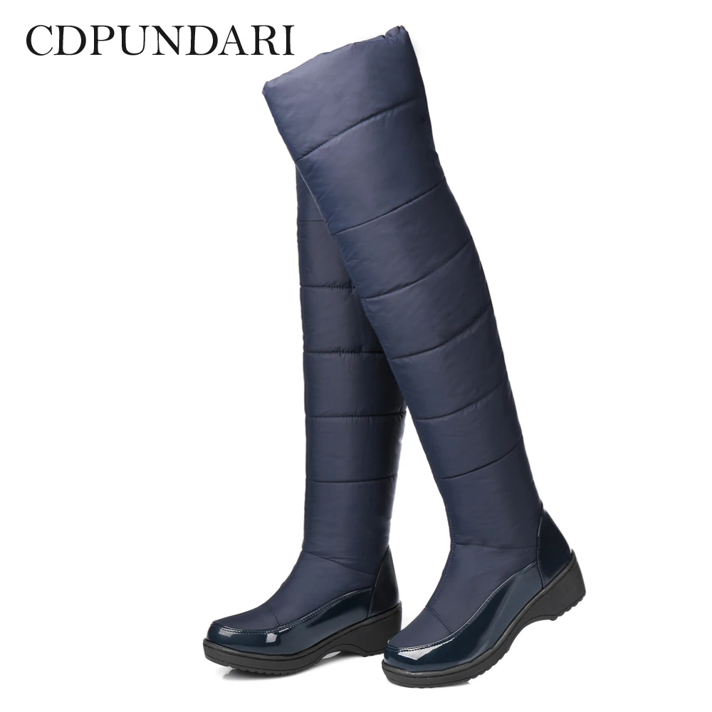 

CDPUNDARI Down Plush Snow Boots Women Over the knee boots Ladies thigh high boots winter platform boots