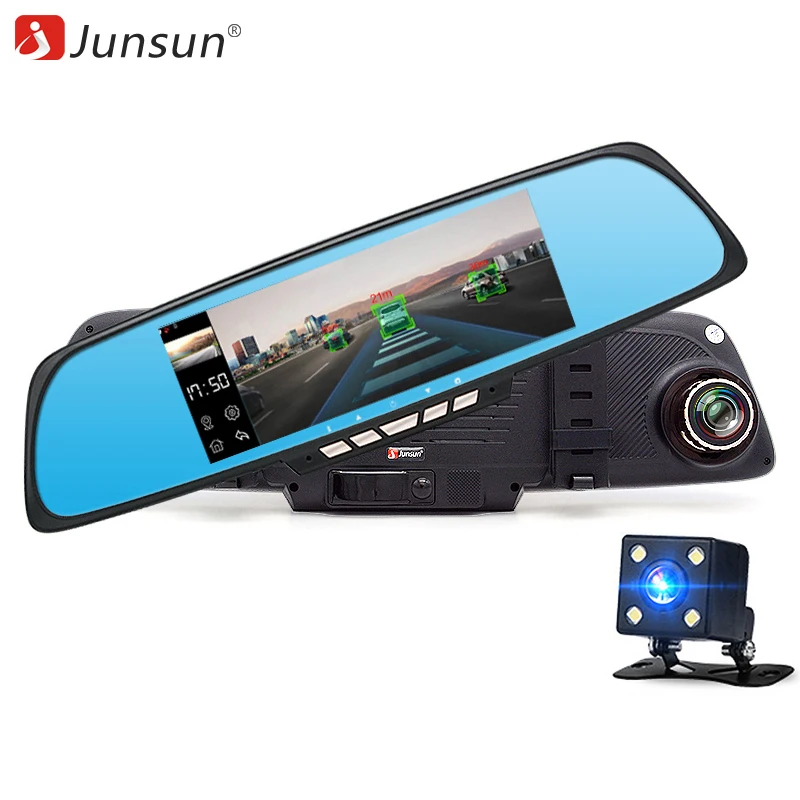 Junsun Android 6.86 &quotкамера автомобиля DVR двойной объектив FHD 1080P зеркало заднего вида