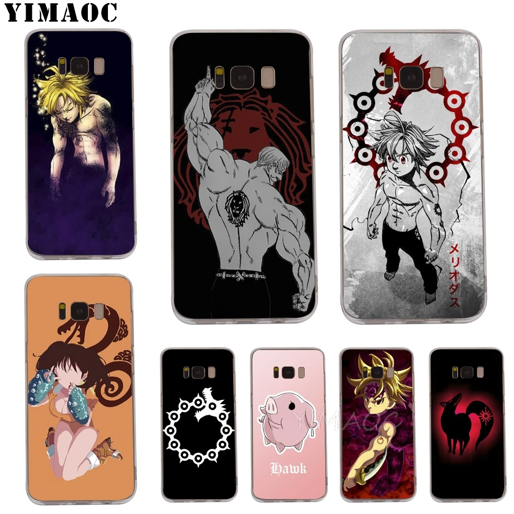 Мягкий ТПУ чехол YIMAOC Nanatsu no Taizai для Galaxy j3 j5 j6 j7 A5 2016 2017 A6 A9 2018 Note 8 9 S7 edge S8 S9 S10 Plus S10e |