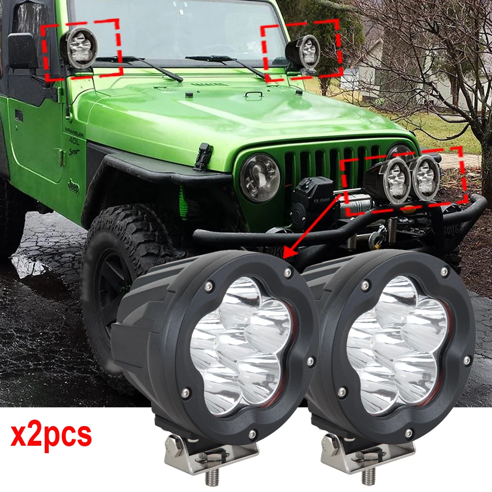 

2x Supper bright 5 inch Led Auxiliary Light 60w LED Work lights 12V 24v with Mask Cover Driving lamps for Off road vehicle truck
