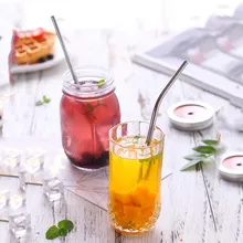 4 шт. Экологичные многоразовые соломы 304 нержавеющая сталь соломы металлические смузи питьевой набор соломинок с кисточки дропшиппинг